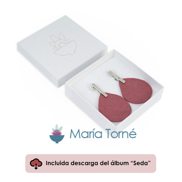 Pendientes oficiales "Seda" rojos edición limitada + descarga del álbum